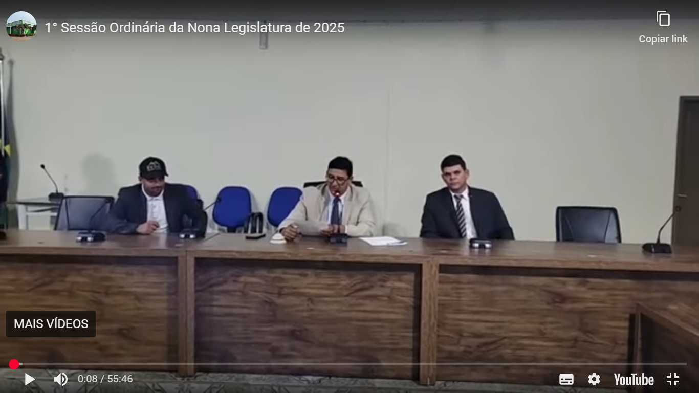 "A ata completa da Sessão 1ª Sessão Ordinária da 33ª Sessão Legislativa da 9ª Legislatura 17/02/2025"
