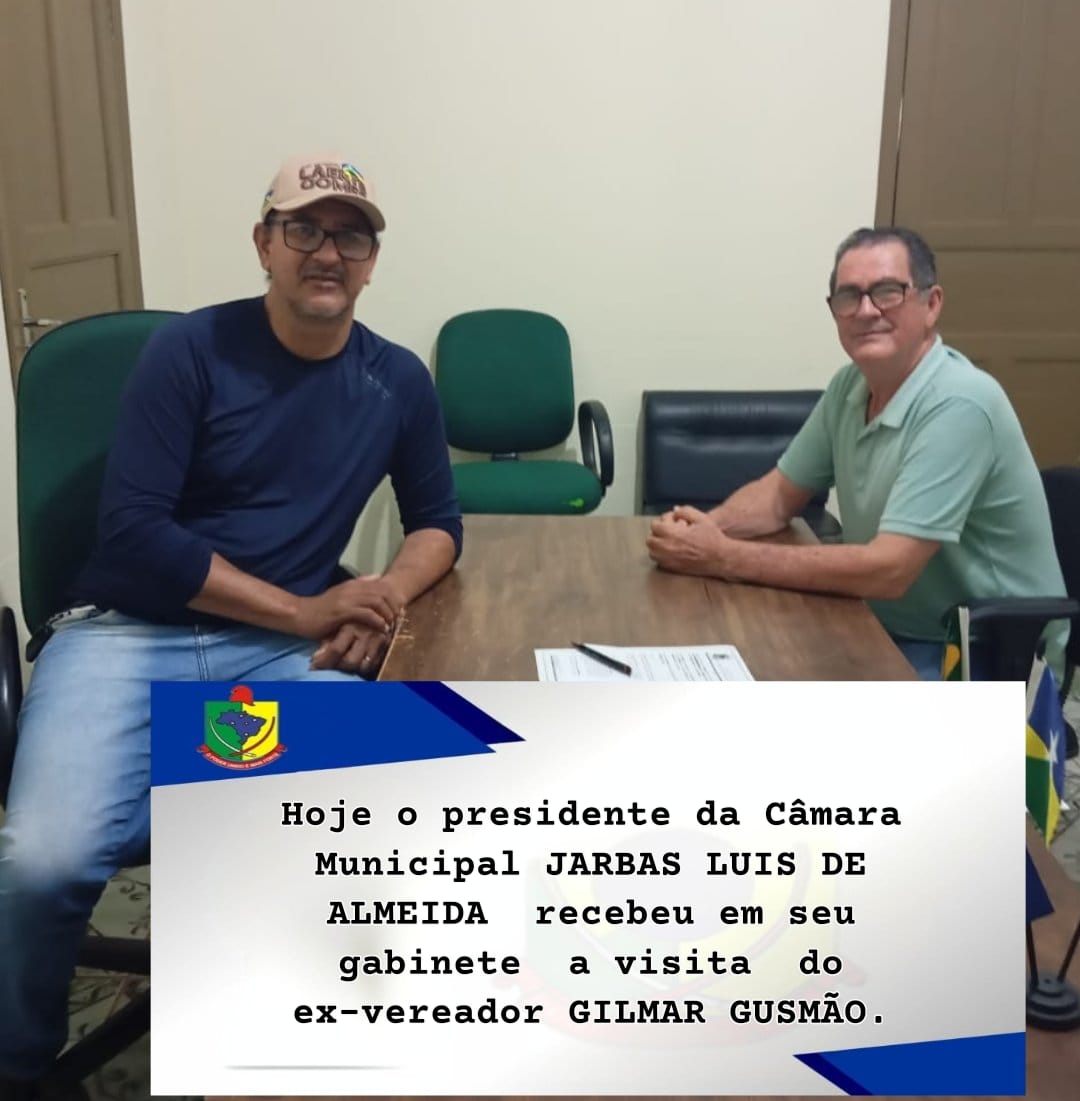 Hoje recebemos na câmara municipal a visita do ex-vereador GILMAR GUSMÃO 