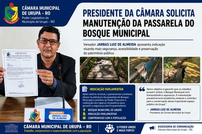 Manutenção na Passarela do Bosque Municipal de Urupá