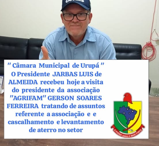 Hoje recebemos a visita do presidente da associação "AGRIFAM " Gerson Soares Ferreira